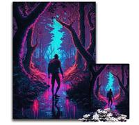 1000 Piece Jigsaw Puzzle Lost in Neon cardboards Puzzles for Adults Ideal for Lover, Perfect Christmas, New Year, Valentine's Gift 26X38CM/10.23x14.96inch
