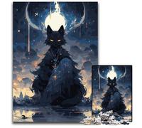 1000 Piece Jigsaw Puzzle Lunar Feline Gaze Impossible Jigsaw Puzzles for Adults Brain Teaser Game Interactive Family Game Suitable for Ages 14 1000 PCS(38x26cm)