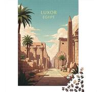 1000 Piece Jigsaw Puzzle, Luxor Egypt Ancient Ruins Illustration, 70x50cm/1000pcs, for Adults, Thoughtful Gift Idea, Family Activity And Evening Downtime