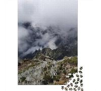 1000 Piece Jigsaw Puzzle, Madeira Mountains Clouds, 38x26cm/1000pcs | For cold evenings at home, this adult jigsaw puzzle with 1000 pieces works well for shared time during the holidays.