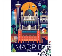 1000 Piece Jigsaw Puzzle, Madrid Spain Travel Art, 70x50cm/1000pcs, for Adults, Indoor Puzzle Activity, Home Relaxation And Cosy Evenings