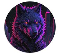 1000 Piece Jigsaw Puzzle Magic Wolf Round Paper Jigsaw Puzzles Toys Gift Educational Intellectual Decompressing Fun Family Game (Size 67.5x67.5cm)