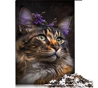 1000 Piece Jigsaw Puzzle Maine Coon Jigsaw Puzzles for Adults Cardboard puzzles Difficult and Challenge (Size 26x38cm)