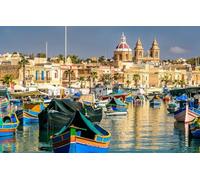 1000 Piece Jigsaw Puzzle, Malta Marsaxlokk Bay Colorful Boats Home Decoration Puzzle 50x70CM