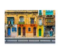 1000 Piece Jigsaw Puzzle Malta Valletta Facade Of A Residential House With Traditional Maltese Intellectual Paintings Puzzle Family Games Difficult Puzzles Educational Games Puzzles For Adults 26x38cm