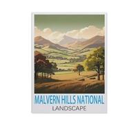 1000 Piece Jigsaw Puzzle，Malvern Hills National Landscape Vintage Travel Posters，Puzzle Unique Birthday And Xmas Gifts（75x50cm）-J3