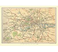 1000 Piece Jigsaw Puzzle - Map of the Railways of London Suburbs and Postal Districts 1908
