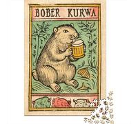 1000 Piece Jigsaw Puzzle, Medieval Bober Kurwa Beaver, 52x38cm/1000pcs, for Adults, Puzzle Lover Present, Screen-Free Leisure And Time at Home