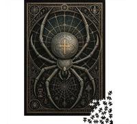 1000 Piece Jigsaw Puzzle, Metallic Spider Cross - Gothic Medieval Insect, 38x26cm/1000pcs, for Adults, Relaxing Winter Hobby, Home Relaxation And Time at Home