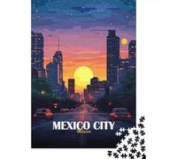 1000 Piece Jigsaw Puzzle, Mexico City Skyline at Sunset, 70x50cm/1000pcs