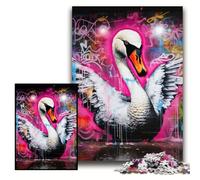 1000 Piece Jigsaw Puzzle Mgraffiti Painting Yak Impossible Jigsaw Puzzles for Adults for Home Decor, Brain Training Size 26x38cm
