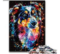 1000 Piece Jigsaw Puzzle Miniature American Shepherd Made of Wood, Interactive Family Game, Suitable for Ages 14+ 50x75cm An for Christmas Or Birthdays