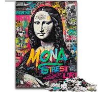 1000 Piece Jigsaw Puzzle Mona Lisa Graffiti Jigsaw Puzzles Made of cardboard Perfect for Home & Office Decor, Parties, Birthdays size 38x26CM