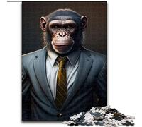 1000 Piece Jigsaw Puzzle Monkey Suit Animal 1000Pc Adults Jigsaw Puzzle Impossible Hard Challenge Toy for Teenagers (Size 50x75cm)