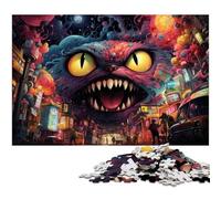 1000 Piece Jigsaw Puzzle Monsters Come to The Colorful City Puzzles for Adults & Kids Paper Jigsaw Great Gift for Adults 1000 PCS(38x26cm)