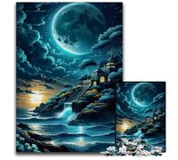 1000 Piece Jigsaw Puzzle Moonlit Fantasy Landscape Impossible Jigsaw Puzzles for Adults Perfect for Christmas Halloween Easter New Year 1000 PCS(75x50cm)