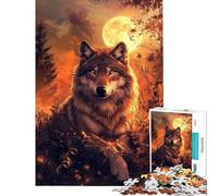 1000 Piece Jigsaw Puzzle Moonlit Wolf's Gaze Puzzle For Teenagers Pattern Assembly Train Your Brain And Hands Gifts for Friends And Family (Size 38x26cm)