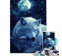 1000 Piece Jigsaw Puzzle Moonlit Wolf's Gaze Puzzle For Teenagers Pattern Assembly Train Your Brain And Hands Gifts for Friends And Family (Size 38x26cm)