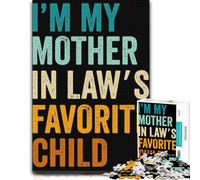 1000 Piece Jigsaw Puzzle, Mother-in-law's Favorite Child Text Art