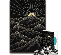 1000 Piece Jigsaw Puzzle, Mountain Art Print -Golden Sunrise Over Mount