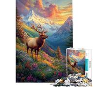 1000 Piece Jigsaw Puzzle Mountain Majesty Elk's Grace Puzzle For Teenagers Pattern Assembly Train Your Brain And Hands Gifts for Friends And Family (Size 38x52cm)