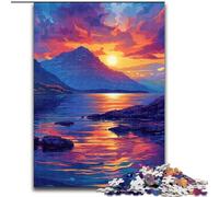 1000 Piece Jigsaw Puzzle Mountains at Sunset Jigsaw Puzzles Made of cardboard,Colorful Home Decor & Interactive Family Game, 1000pcs(26x38cm)