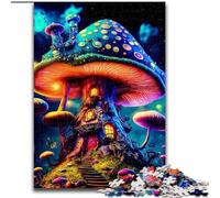 1000 Piece Jigsaw Puzzle Mushroom House Puzzle Made of cardboard,Family Interactive Game, Brain Teaser Gift, Educational Toy 1000pcs(26x38cm)
