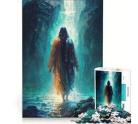 1000 Piece Jigsaw Puzzle Nature of Jesus Family Game Pattern Assembly with Fully Interlocking Randomly Shaped Pieces 38x52cm