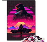 1000 Piece Jigsaw Puzzle Neon Sunset Challenging Puzzles for Family Fun Perfect for Holidays, Interactive Game Nights (Szie 50x75cm)