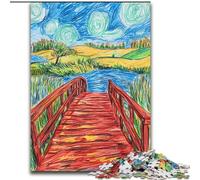1000-Piece Jigsaw Puzzle Night Sky Bridge 1000 Pieces Puzzles for Adults Making It A Great Gift for Family Fun (size 26x38cm)
