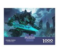 1000 Piece Jigsaw Puzzle Night Wolf Warrior with Sword Adult Jigsaw Puzzle Family Game Perfect Decoration Unique Birthday And Xmas Gifts 38x26cm/1000pcs