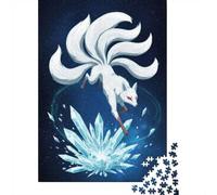 1000 Piece Jigsaw Puzzle, Nine-Tailed Fox with Crystals, 70x50cm/1000pcs, for Adults, Family Activity, Time Around The Table And Weekend Downtime