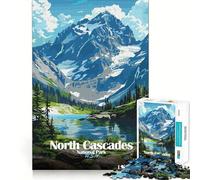 1000 Piece Jigsaw Puzzle North Cascades National Park Illustration Exact Cut Play Smart Brain Toy Relax Time Game Christmas Art Display (38x52cm)