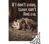 1000 Piece Jigsaw Puzzle, Opossum Playing Dead Tax Humor, 70x50cm/1000pcs