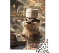 1000 Piece Jigsaw Puzzle, Otter Onsen Toilet Paper, 52x38cm/1000pcs