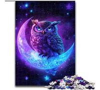 1000-Piece Jigsaw Puzzle Owl on The Moon Difficult Puzzles for Adults Perfect for Teenagers & Family Fun, for Birthdays 26X38CM