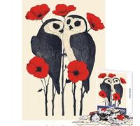 1000 Piece Jigsaw Puzzle Owls And Poppies Adult Jigsaw Puzzles Precision Cutting Wishlist with Santa Claus Beautiful Design Game (38x26cm)