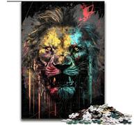 1000-Piece Jigsaw Puzzle Painting Lions Jigsaw Puzzles Made of Wood,Fun at Home Activities, Birthday Present, Travel Gifts 1000pcs(50x75cm)