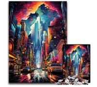 1000 Piece Jigsaw Puzzle Painting Neon New York Times Square Impossible Jigsaw Puzzles for Adults Home Activity for Holidays Birthdays And Family Game Nights 1000 PCS(38x26cm)