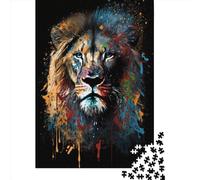 1000 Piece Jigsaw Puzzle Paintsplash Lion Jigsaws Puzzles Paper Puzzle Assembly Toy Family Interactive Game 1000pcs (38x26cm)