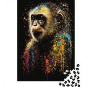 1000 Piece Jigsaw Puzzle Paintsplash Monkey Jigsaws Puzzles Paper Puzzle Assembly Toy Family Interactive Game 1000pcs (38x26cm)