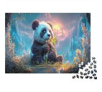 1000 Piece Jigsaw Puzzle Panda Eats Bamboo at Sunset Wildlife For Family Adult Enthusiasts Leisure Activity Indoor Stress Relief Home Decor 38x26cm/1000pcs