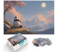 1000 Piece Jigsaw Puzzle, Panda Gazing at The Moon, 1000pcs (52x38cm)