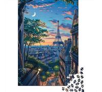 1000 Piece Jigsaw Puzzle, Paris Eiffel Tower Sunset View, 38x26cm/1000pcs, for Adults, Shared Puzzle Activity, Relaxing Evenings And Time Together