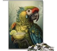 1000 Piece Jigsaw Puzzle Parrot Drinking Coffee Impossible Jigsaw Puzzles for Adults Adult & Family Activity, DIY Home Decor Gift (size50x75cm)