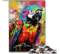 1000-Piece Jigsaw Puzzle Parrot Graffiti Painting Wooden Jigsaw Puzzles for Adults Brain Challenge, for Teenagers & Home Decor size : 50x75cm