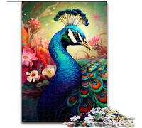 1000 Piece Jigsaw Puzzle Peacock Made of Wood, Fun at Home Activities, Birthday Present, Travel Gifts 50x75cm for Family Interactive Game