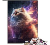 1000-Piece Jigsaw Puzzle Persian Cat Nebula cardboard Jigsaw size 26x38cm Brain Teaser Game, Interactive Family Game, Suitable for Ages 14+