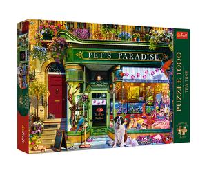 1000 Piece Jigsaw Puzzle Pet's Paradise Tea Time Cats Dogs Pet Shop