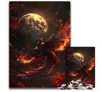1000 Piece Jigsaw Puzzle Phoenix Full Moon Impossible Jigsaw Puzzles for Adults Brain TeaserHome Decor Perfect 1000 PCS(75x50cm)